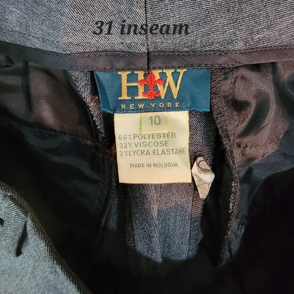 HW new york grey dress pants size 10, 31 inseam - Picture 3 of 3